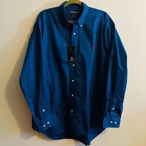 NWT Ralph Lauren Men's Deep Blue Button Down Shirt
